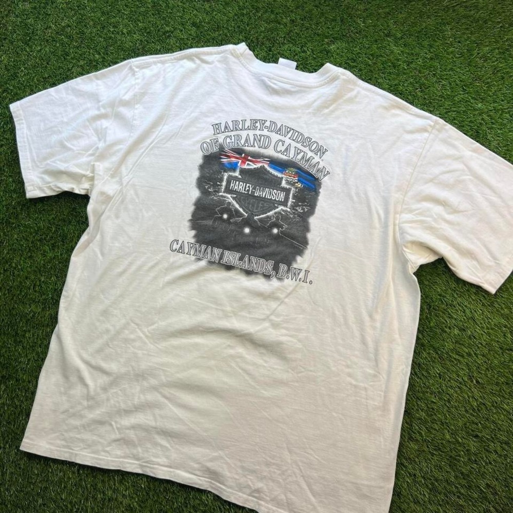 Harley Davidson Grand Cayman Islands BWI T Shirt White 2XL Biker Tourist